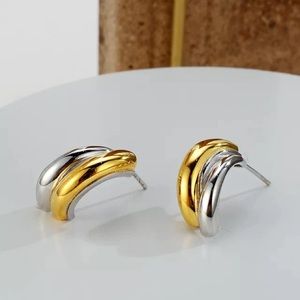 Minnie Mixed Metal Half Hoop Studs